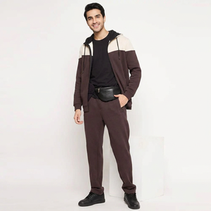 Conjunto Deportivo Unisex de Corte Atlético, Cómodo, con Cordón Ajustable, Sudadera con Capucha, Traje Deportivo para Todo el Invierno, Lavado Ácido, 100% Algodón - Product Image 1