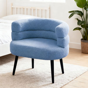 Silla de Maquillaje Moderna y Cómoda con Cojín Grueso de Sherpa, Silla Duradera para Sala de Estar, Vestíbulo de Hotel - Product Image 3