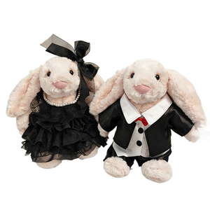 Conjunto de Ropa <span class=keywords><strong>para</strong></span> Muñeca Bonnie Bunny de 32 cm, Conejo de Peluche con Orejas Caídas, Vestido de Novia con Perlas <span class=keywords><strong>para</strong></span> Muñecas Jellycats - Product Image 1