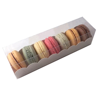 Emballage en papier de boulangerie dessert cookie pâtisserie gâteau personnalisé Boîte à macarons transparente avec couvercle transparent