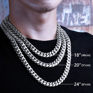 Chaîne à mailles cubaines en acier inoxydable, 1 pièces, bijoux Hip Hop, 12mm, <span class=keywords><strong>Miami</strong></span>, livraison directe depuis la chine - Product Image 4