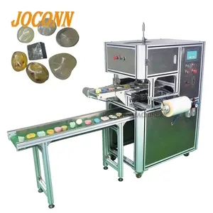 Irregular shape soap transparent film wrapping machine/soap stretch film wrapper packer machine/soap cling film packing machine