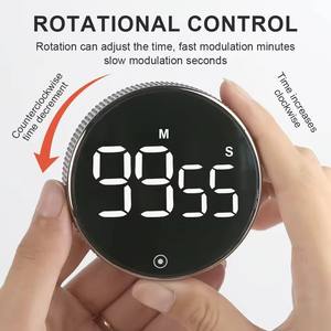 LED Magnetic Kitchen Digital Round Plastic Stopwatch <strong>Timer</strong> Cooking <strong>Shower</strong> Study Counter Alarm Remind Manual Electronic Countdown - Product Image 2
