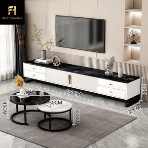 Nouveaux tiroirs de rangement en bois noir et or de haute qualité Supports TV Meubles de salon d'appartement - Product Image 6