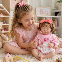 BAkwbwBY Poupée Reborn 18 Pouces Endormie Corps en Tissu Souple Yeux Fermés Cheveux Implantés Bébé Fille Réaliste Cadeau