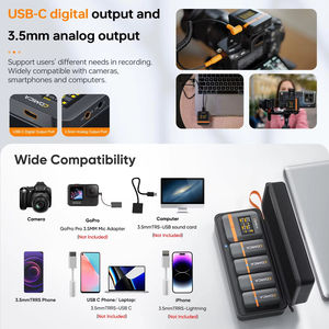 Comica <span class=keywords><strong>Vimo</strong></span> Q cuatro canales 2,4G Mini micrófono inalámbrico con caja de carga para cámara Smartphone PC entrevistas de transmisión en vivo - Product Image 2