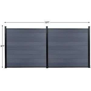 Panneau mural WPC noir écologique co-extrudé avec cadre en aluminium, grain de <span class=keywords><strong>bois</strong></span> embossé, résistant aux UV, anti-pourriture, pour <span class=keywords><strong>extérieur</strong></span> et intimité - Product Image 5