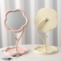 Miroir de Maquillage Portable en Plastique Argenté Tournesol pour Étudiant, Table de Maquillage, Coiffeuse, Beauté, Princesse, Usage Domestique