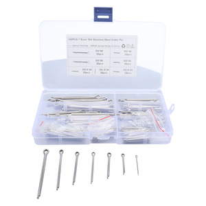 Iqihui 150Pcs 304 Stainless Steel Cotter <b>Pin</b> Assortment 7 Sizes General Use Safety <b>Pins</b> Bright Finish - Product Image 2