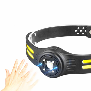 Cắm Trại Mũ bảo hiểm Đèn pin đèn pha Silicone COB cảm biến đầu đèn ánh sáng Loại-C Sạc <span class=keywords><strong>Led</strong></span> Đèn Pha - Product Image 3