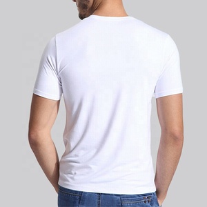 Trato caliente de los hombres V cuello básica Tops de fibra de bambú de manga corta suave camiseta L-5XL - Product Image 3