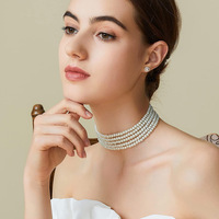 Collier ras du cou bohème multicouche imitation perles, tendance, cadeau d'anniversaire, vente chaude