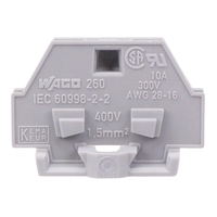 260-301 Bloque de terminales gris de 2 vías con montaje de tornillo 1.5mm² 18A