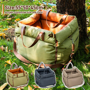 Groothandel Luxe Huisdier Reistas Kennel Hond Kat Autostoel Verhoger Bed Deluxe Kunstleer Waterdicht Zacht Kussen Veiligheidslijn - Product Image 4