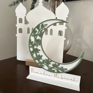Handmade Premium White Acrylic crescent decoration Acrylic crescent moon stand for home decor