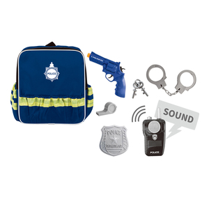 Costume de police Bemy Toy inclus gilet réfléchissant, sac, talkie-walkie B/O, insigne, menottes, sifflet et ensemble de police - Product Image 5