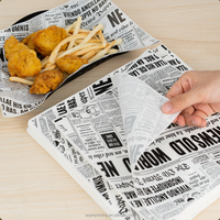 Papier d'emballage alimentaire absorbant et résistant à l'huile avec logo personnalisé imprimé pour les hamburgers, les frites, la cuisson, le barbecue, les collations, les cafés, les magasins d'alimentation