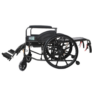 Hubang Manual Wheelchair Aluminum Alloy Lightweight <b>Folding</b> Reclining With <b>Commode</b> Seat L11 - Product Image 2
