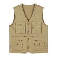 Chaleco de Fotografía Casual de Invierno 100% Algodón ODM con Múltiples Bolsillos y Botones a Presión de Latón, Ropa Exterior para Hombre OEM Lavable