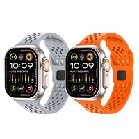 Compatible avec la montre S11, bracelet en silicone respirant avec trous de fixation arrière, boucle à bouton-pression universelle pour S10 Ultra
