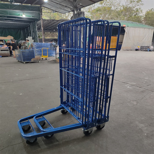 Conteneur <span class=keywords><strong>de</strong></span> stockage pliable personnalisable pour la logistique d'entrepôt, chariot à roulettes à 4 côtés, empilable, avec roues - Product Image 2