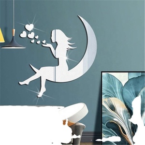 Romantic Moon Goddess Love <b>Acrylic</b> <b>Mirror</b> Sticker New Arrival Home Wall Decals for Valentine's Day Cartoon Art Style - Product Image 2