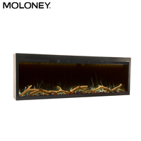 Insert mural de 60 pouces insert de bûche réaliste à flamme simulée cheminée électrique décorative de style français à flamme multicolore