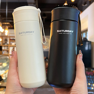 Saturday Stainless Steel Tumbler 304 Insulated Portable Travel Water <b>Bottle</b> For Men Women - Product Image 1