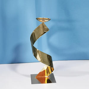 Support de fleurs en spirale LANJO Swirl Centerpiece, doré, élégant, pour mariage, support de fleurs de mariage - Product Image 5