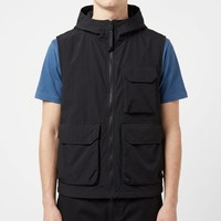 Veste utilitaire pour homme, streetwear urbain, imperméable, à capuche, multi-poches, manches détachables, techwear personnalisé en gros