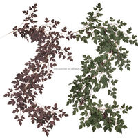 Guirlande de feuilles d'érable artificielles B1517 en soie, feuillage simulé, longue branche, décoration intérieure pour Thanksgiving