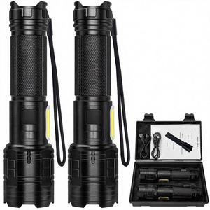 Custom Aluminum Flashlight Rechargeable 99,000 High Lumen 2 <b>Pack</b> LED COB 7 Modes <b>Powerful</b> Handheld for <b>Camping</b> - Product Image 3