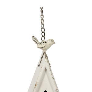 Decorazione da Parete in Legno Bianco Stile <span class=keywords><strong>Shabby</strong></span> <span class=keywords><strong>Chic</strong></span> Vintage per Esterni, Decorazione da Tavolo, Decorazione da Giardino, Casetta per Uccelli in Legno - Product Image 3