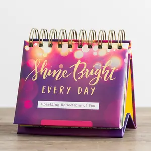 Logo Kustom CMYK Dicetak Meja Mini Tabel Spiral 365 Days Perpetual Inspirational Kubus Kalender