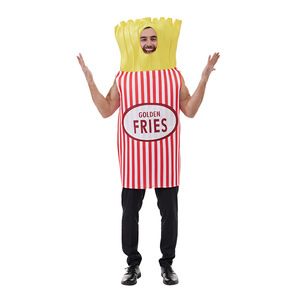 Disfraz de Papas Fritas Eraspooky para Adultos, Unisex, de Poliéster, Color Dorado, para Fiestas de Halloween - Product Image 1