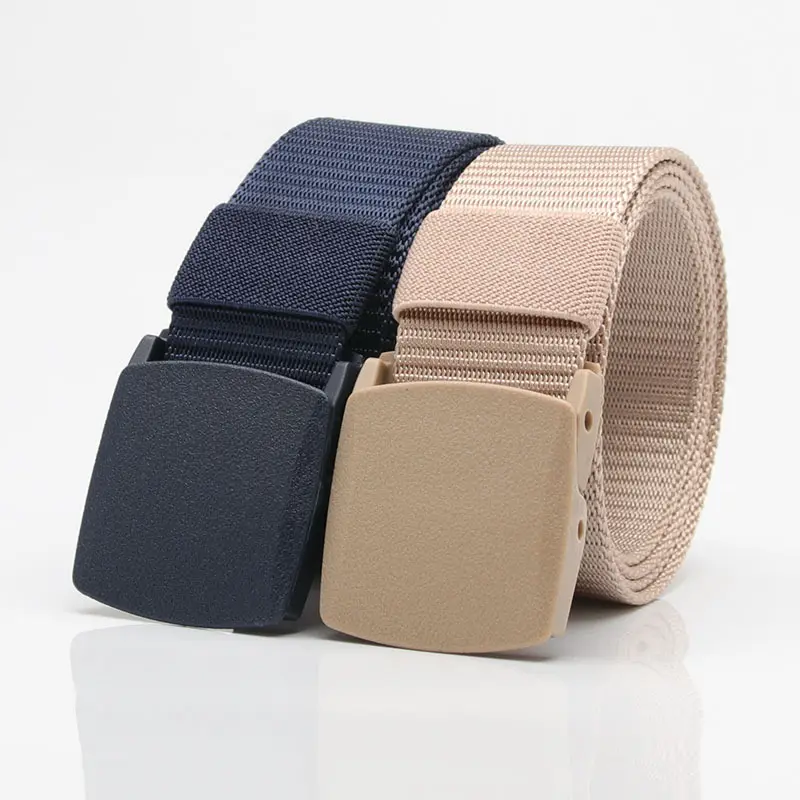 Outdoor Nylon Men And Women Sport Belt Breathable Plastic Buckle Adjustable Canvas Belt Fabric Belts