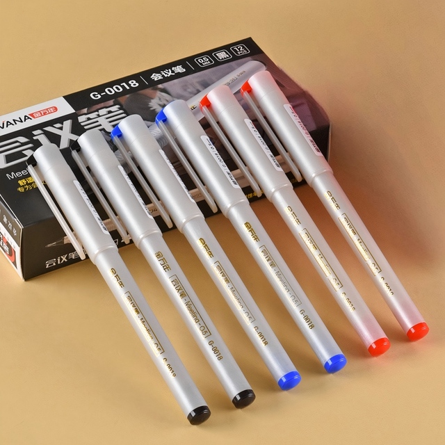 Genvana Factory Wholesale Office Stationery Custom Rollerball Pens Plastic 0.5mm Multicolored Signature Pens for Conference Use