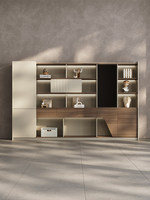Armoire de classement de luxe en noyer avec éclairage LED, meuble de rangement de bureau à grande capacité, bibliothèque pour bureau de direction, suite de PDG