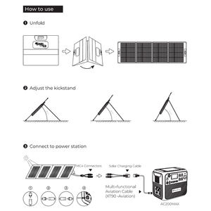 BLUETTI monocristallin pliable 350W 200W panneaux solaires portables <span class=keywords><strong>Kit</strong></span> de charge solaire pour générateur solaire centrale électrique Camping - Product Image 5