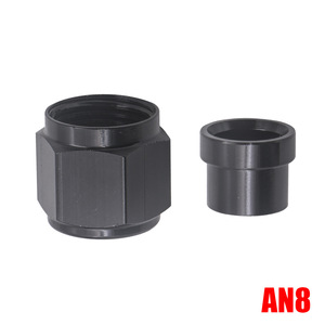 Conector de tubo rígido de aluminio HOSO RACING con tuerca y manguito AN4-AN12 para modificación automotriz - Product Image 3