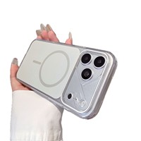 Coque de téléphone magnétique texturée en lin pour iPhone 17 16 15 14 Pro Max, avec dos rigide transparent en PC coloré