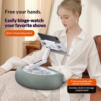 Support de tablette et téléphone rotatif et pliable en peluche, double usage pour lit et bureau, anti-tremblement, idéal pour regarder des séries