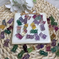 Vente en gros de sculptures d'ours en fluorite arc-en-ciel en cristal naturel Mini impression laser Cadeaux de décoration pour la maison Sculptures de pierres précieuses de guérison