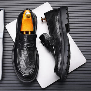 Zapatos Derby Casuales de Negocios para Hombre, de Caña Alta, Hechos a Mano con Tecnología Goodyear, Parte Superior de Malla Transpirable, Suela Gruesa que Aumenta la Altura, Cómodos - Product Image 3