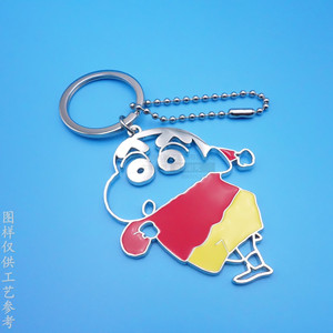 <b>Custom</b> Cartoon Metal Keychain Hollow Pendant Zinc Alloy <b>Doll</b> Shape Bright Nickel Handmade Business Gift - Product Image 2