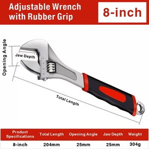 Llave Inglesa Ajustable de 150 mm Vetex al por Mayor |   Llave Inglesa de Boca Ancha de 20 mm con Mango de Agarre Suave |   Herramienta de Acero al Carbono para el Hogar y Automóviles - Product Image 4