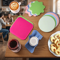 Sous-verres en silicone de qualité alimentaire, formes variées, antidérapants, résistants à la chaleur, avec logo personnalisé, pour tasses à café, thé, maison, café, vente en gros