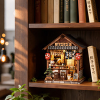 Cabaña Arquitectónica Yiran Inn, Modelo de Cabaña de Madera Hecha a Mano de Estilo Japonés, para Ensamblar, Adorno, 15.2x12.4x18.2cm, Caja Blanca