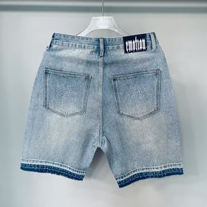 Shorts en jean pour homme de haute qualité, en coton lourd mélangé, marque de mode américaine EMOTIONS, style rétro, ample, vêtements de rue - Product Image 2