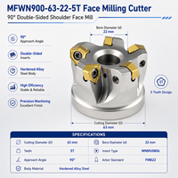 Fraise à face indexable pour usine, fraise à face CNC, MFWN900-63-22-5T
